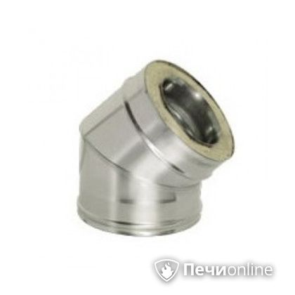 Дымоход Дымок Колено 45° с изоляцией 0,8 мм. OТFR45 200/280 в Петрозаводске
