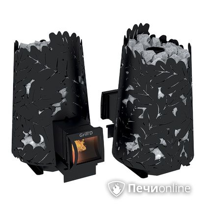Дровяная печь-каменка GrillD Dubravo 180 long black в Петрозаводске