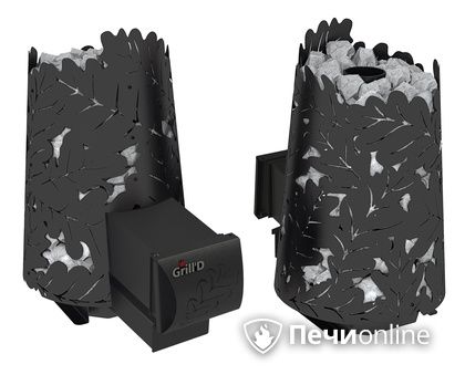 Дровяная печь-каменка GrillD Dubravo mini long black в Петрозаводске