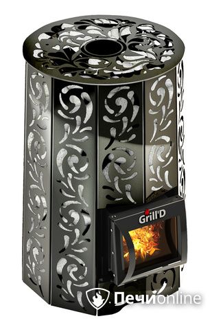 Дровяная печь-каменка GrillD Violet short Жадеит 80 в Петрозаводске