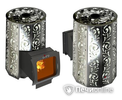 Дровяная печь-каменка GrillD Violet window long Max Жадеит 100 в Петрозаводске