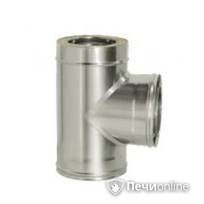 Дымоход Дымок Тройник 90° с изоляцией 0,8 мм. ТRFR90  120/200 в Петрозаводске