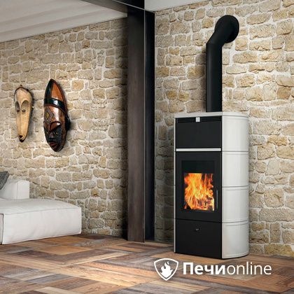 Печь-камин Edilkamin Flamma 24 kw V.A. Bianco Panna с Т/О в Петрозаводске