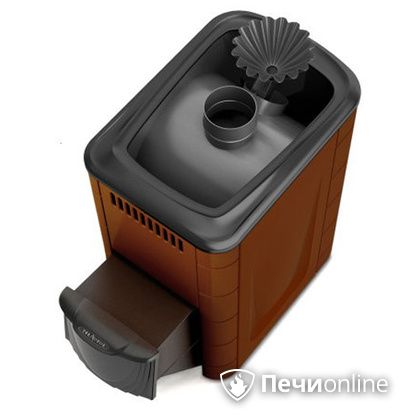 Дровяная банная печь TMF Ангара 2012 Carbon с закрытой каменкой дверь антрацит терракота в Петрозаводске
