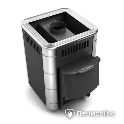 Дровяная банная печь TMF Оса Inox дверь антрацит короткий канал антрацит в Петрозаводске